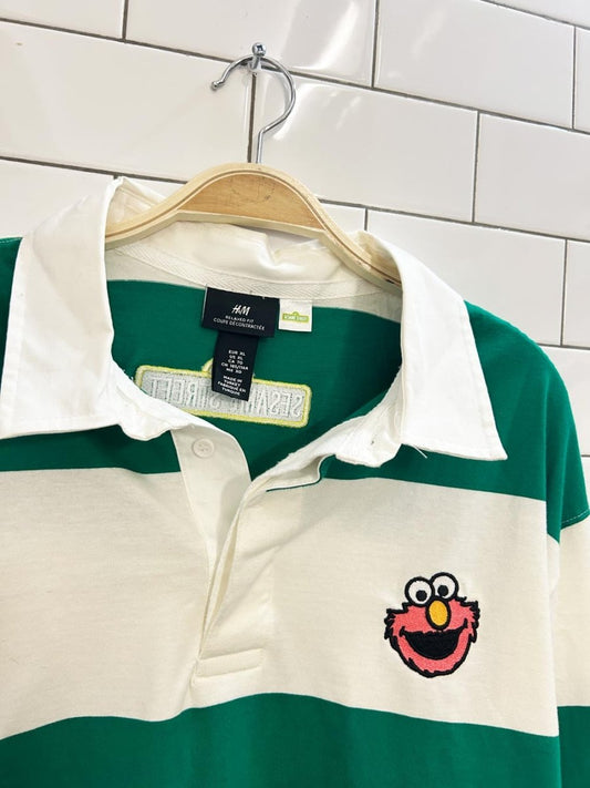 h&m sesame street elmo striped long sleeve polo - good market thrift store