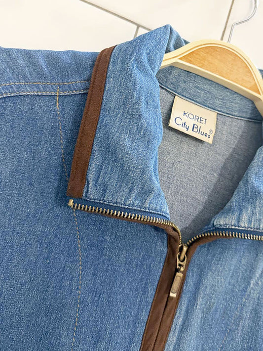 vintage koret city blues full zip light denim jacket