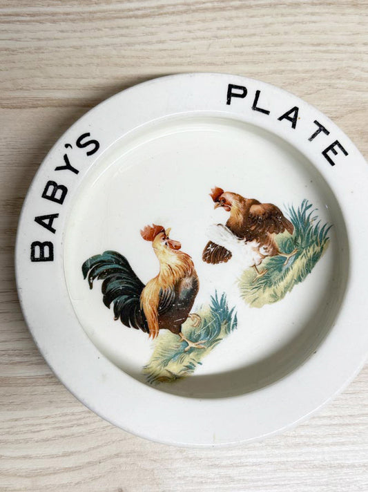 vintage devonware fieldings baby's plate bowl | made in England