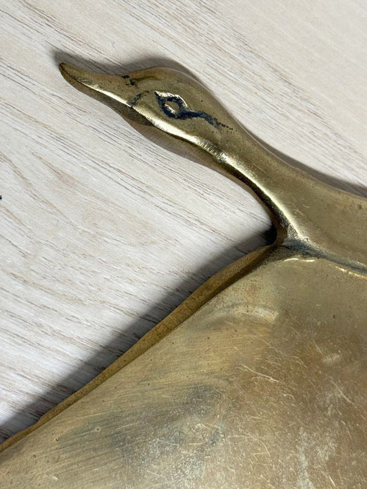 x2 vintage brass flying geese wall decor