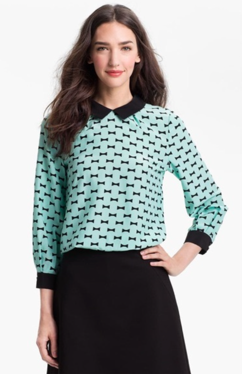 kate spade silk isadora bow print blouse – good market thrift store