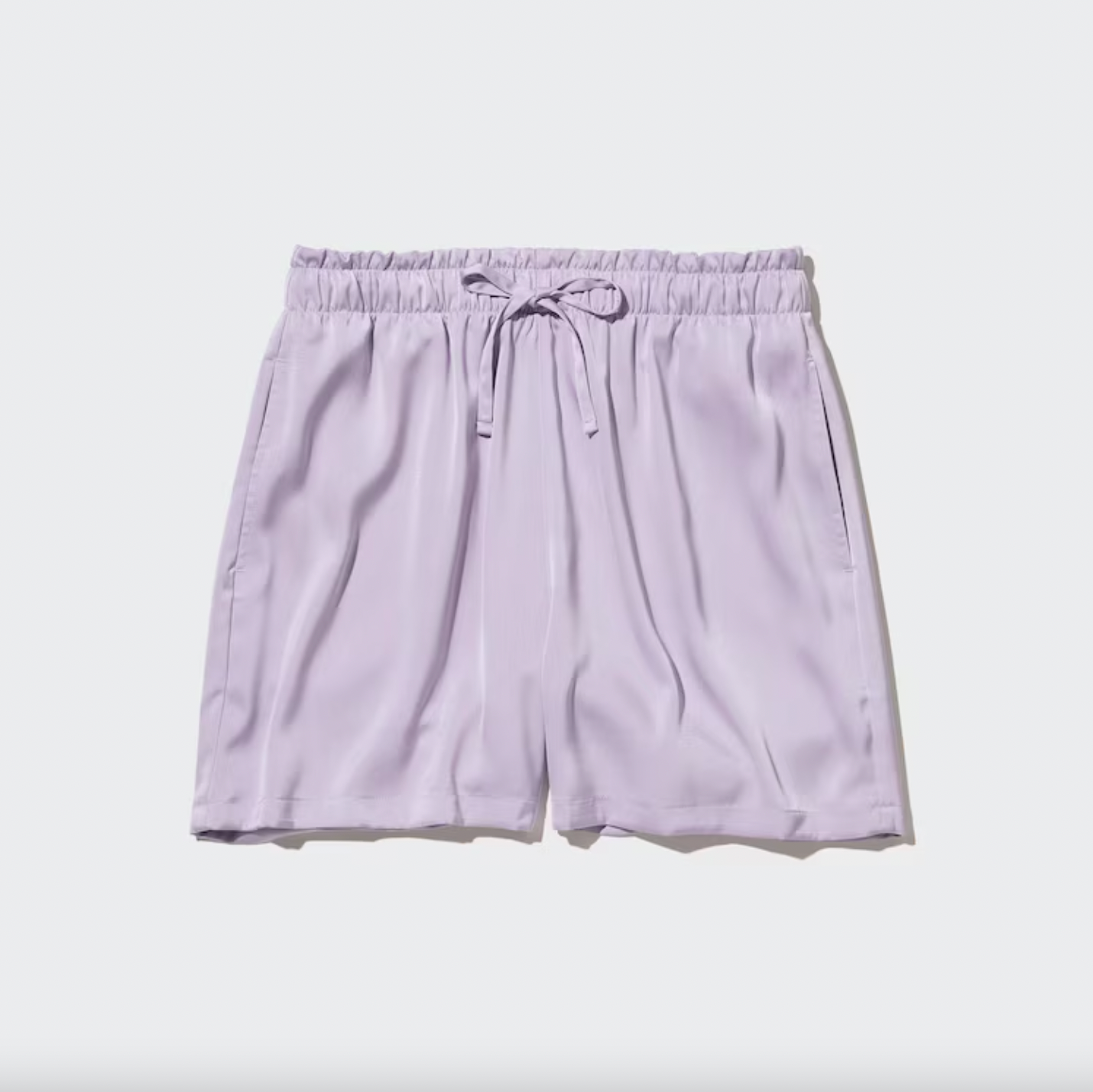 uniqlo lilac satin easy short