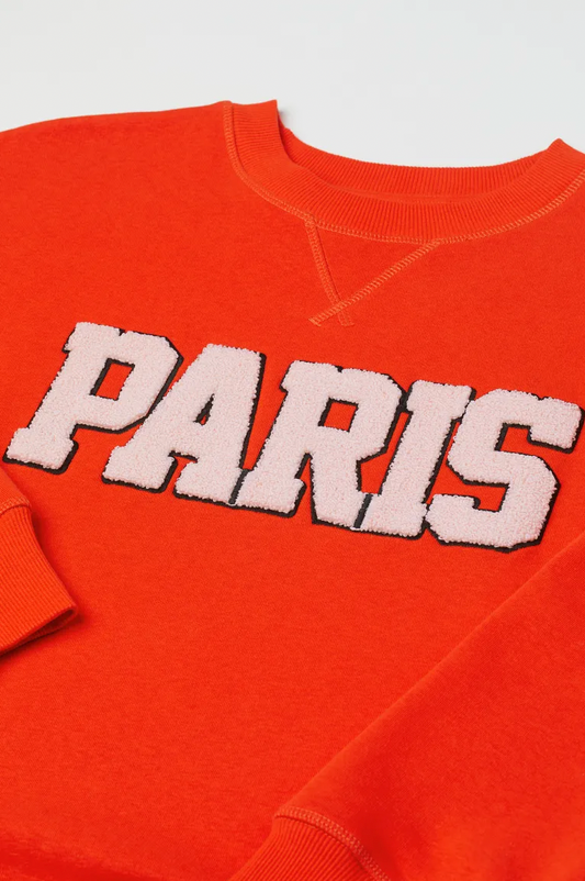 h&m orange paris sweatshirt