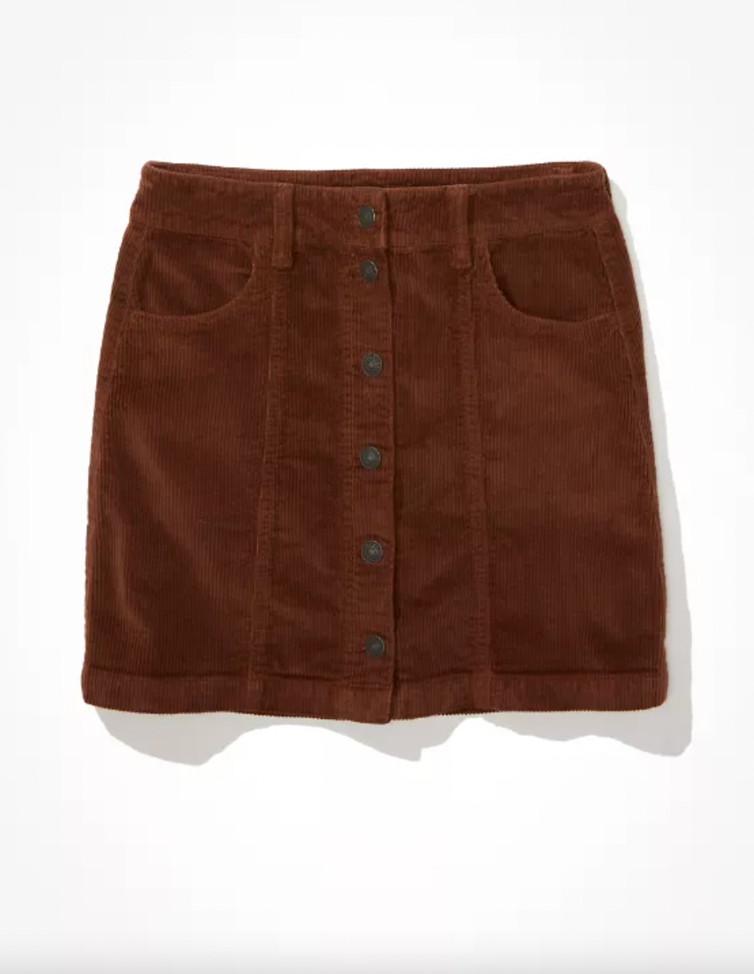american eagle cord button up mini skirt