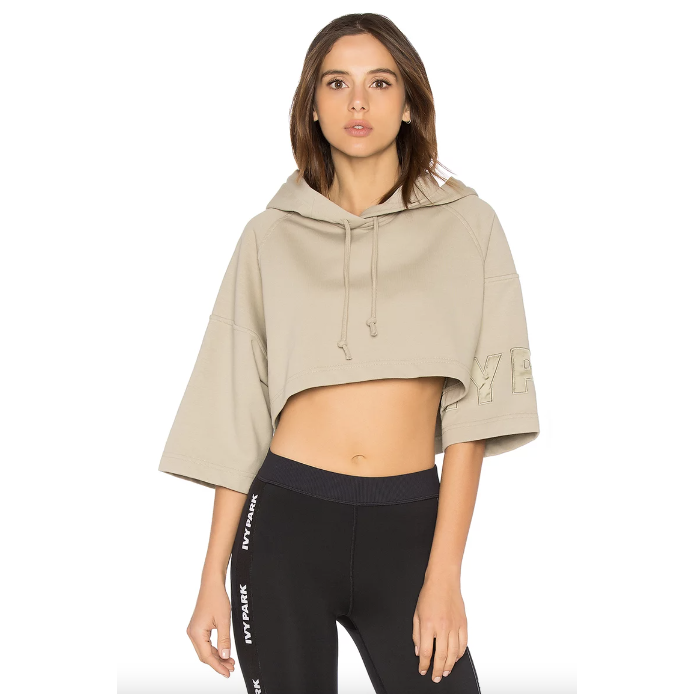 ivy park short sleeve cropped hoodie good market thrift store