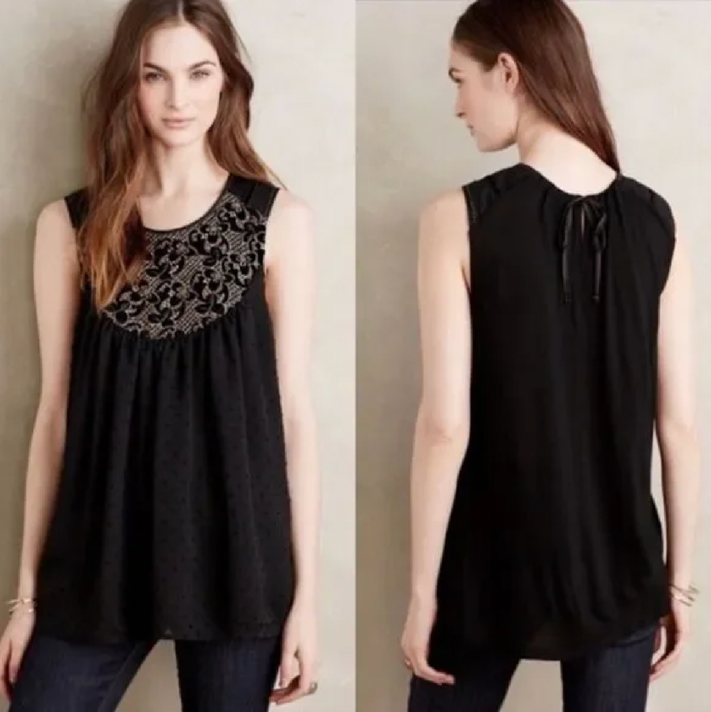 one september velvet floral swiss dot tank