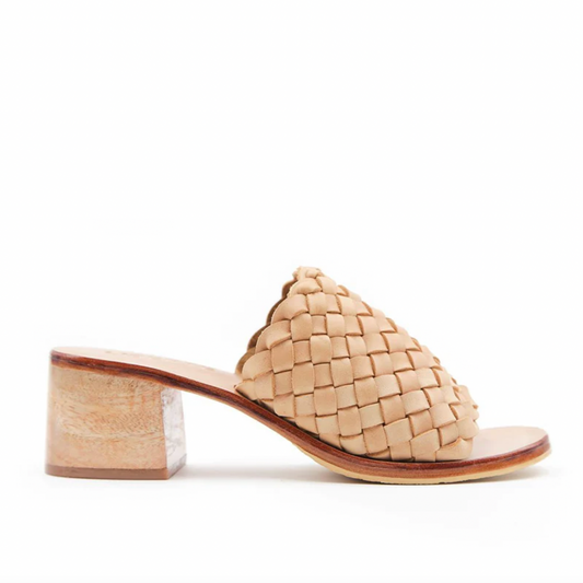 liberté santorini woven leather heeled sandal