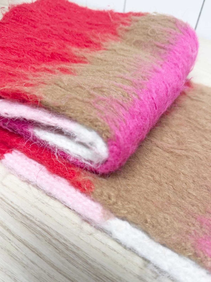 a new day fluffy brushed striped knit scarf - good market thrift store