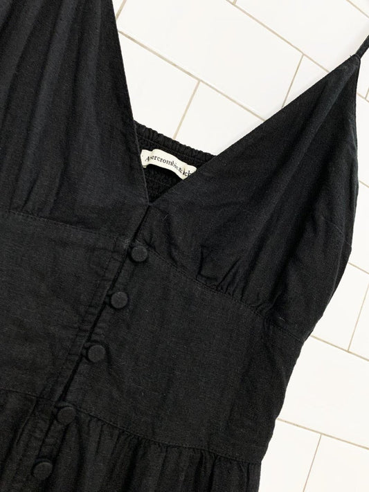 abercrombie & fitch linen - blend tiered maxi dress - good market thrift store