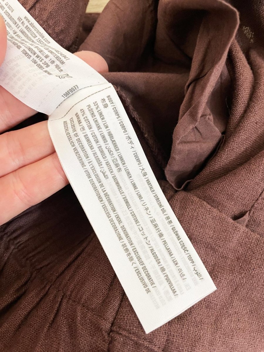abercrombie linen - blend pleated ultra wide leg pant - good market thrift store