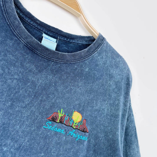 vintage sedona cactus acid wash tee