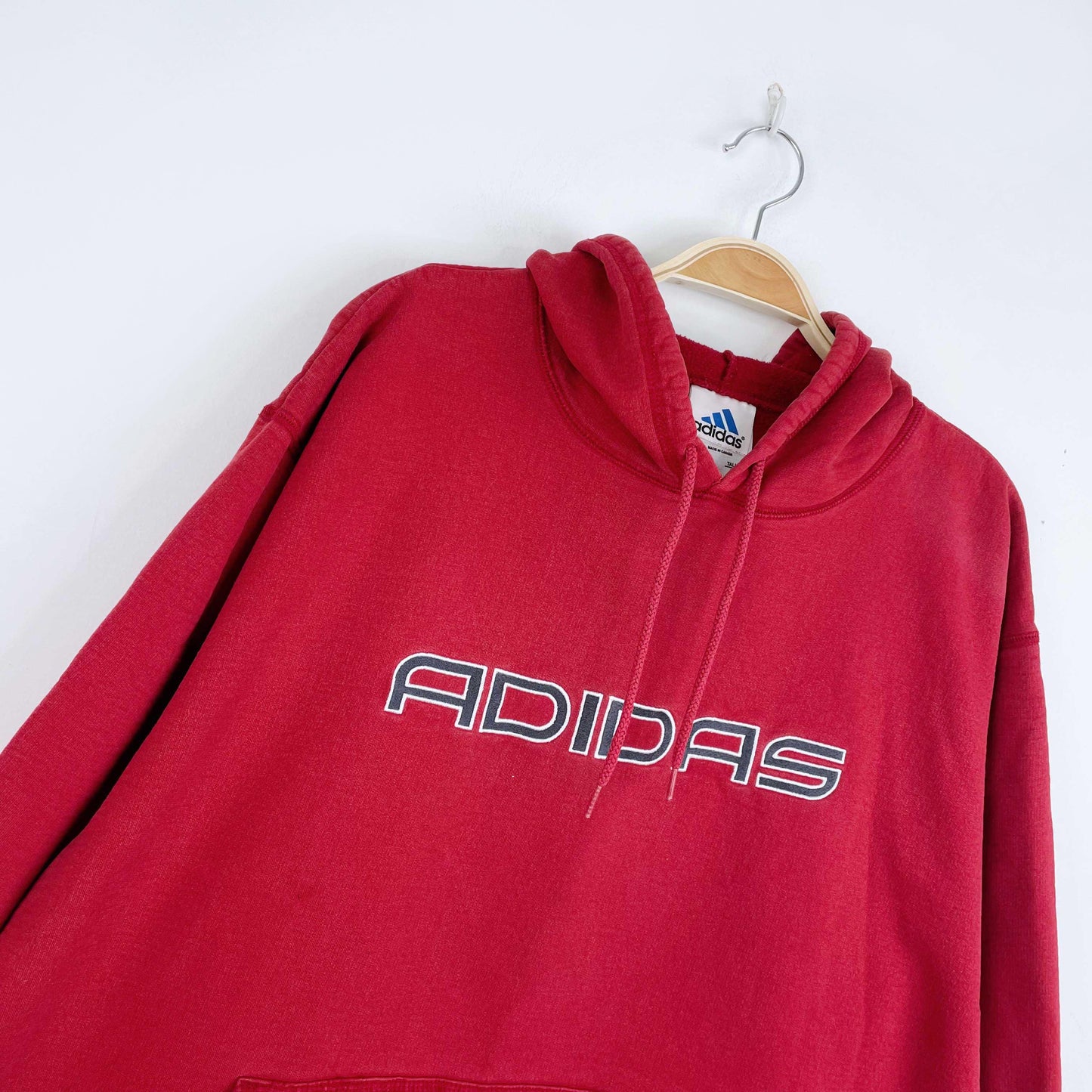 vintage 00's adidas red logo hoodie