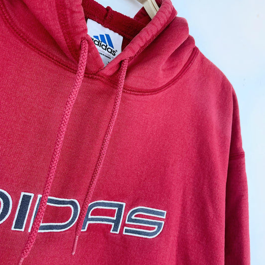 vintage 00's adidas red logo hoodie