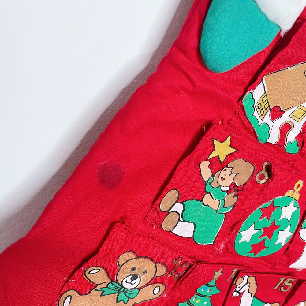 vintage hanging santa advent calendar