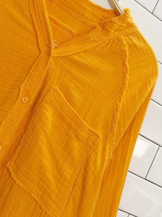 aerie gauze cotton oversized pool to party full button shirt - good market thrift store