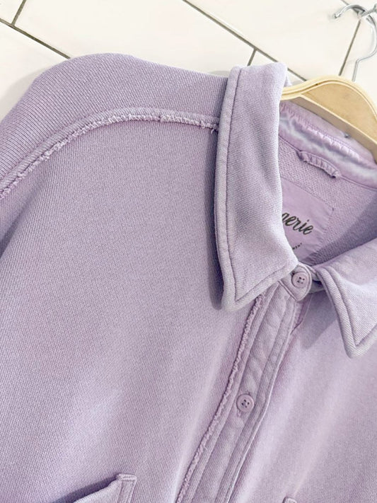 aerie lumber jane oversized garment dyed fleece shirt jacket - good market thrift store