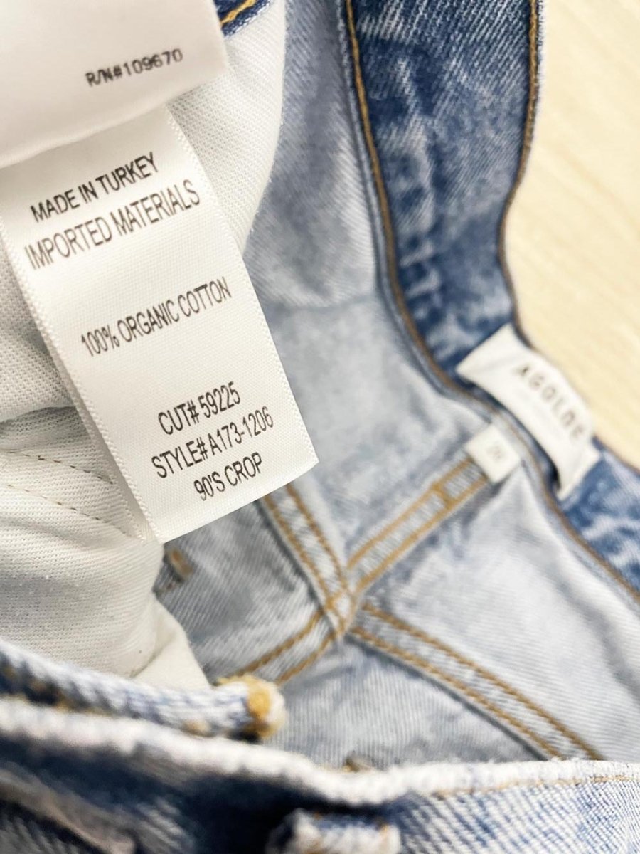 agolde 90s crop mid - rise straight jeans | organic cotton - good market thrift store
