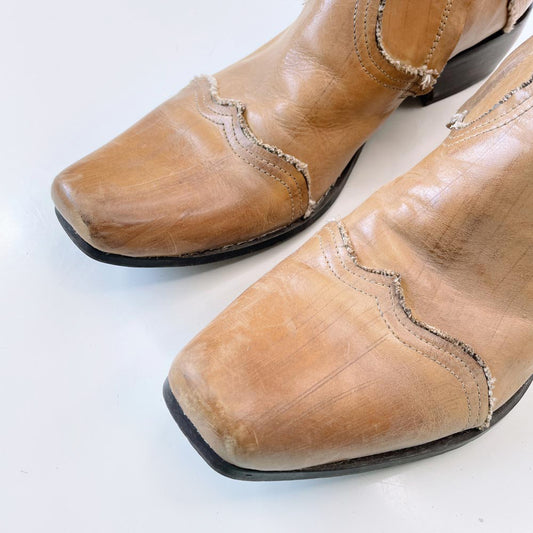 y2k aldo square toe western short boot