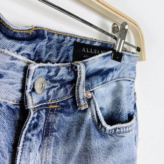 all saints ash boyfriend jeans straight distressed - size 25