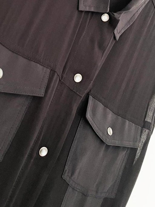 all saints libra 100% silk combo snap button shirt - good market thrift store
