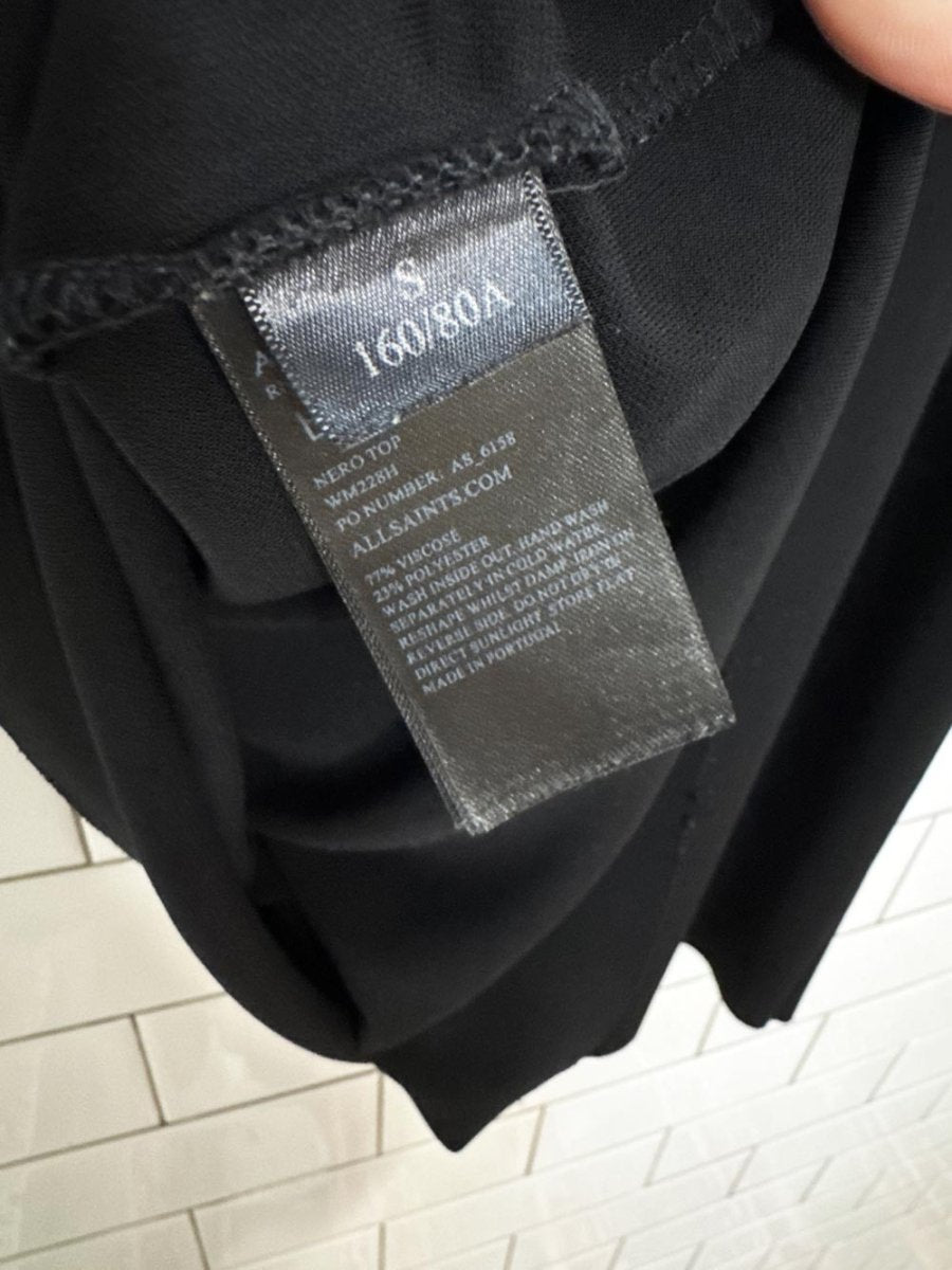 all saints nero mesh drape sleeveless zip top - good market thrift store