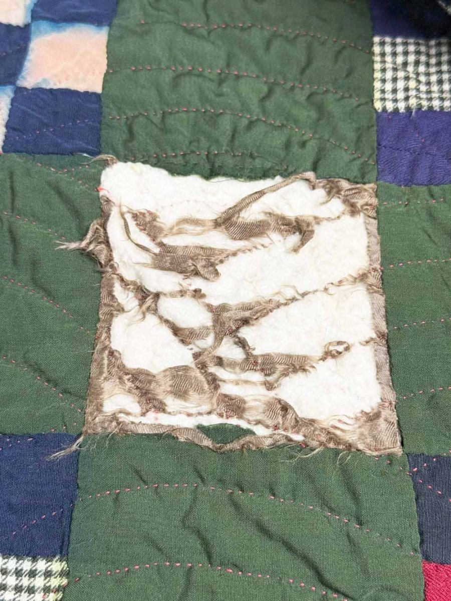 antique handmade double nine patch new england quilt - good market thrift store