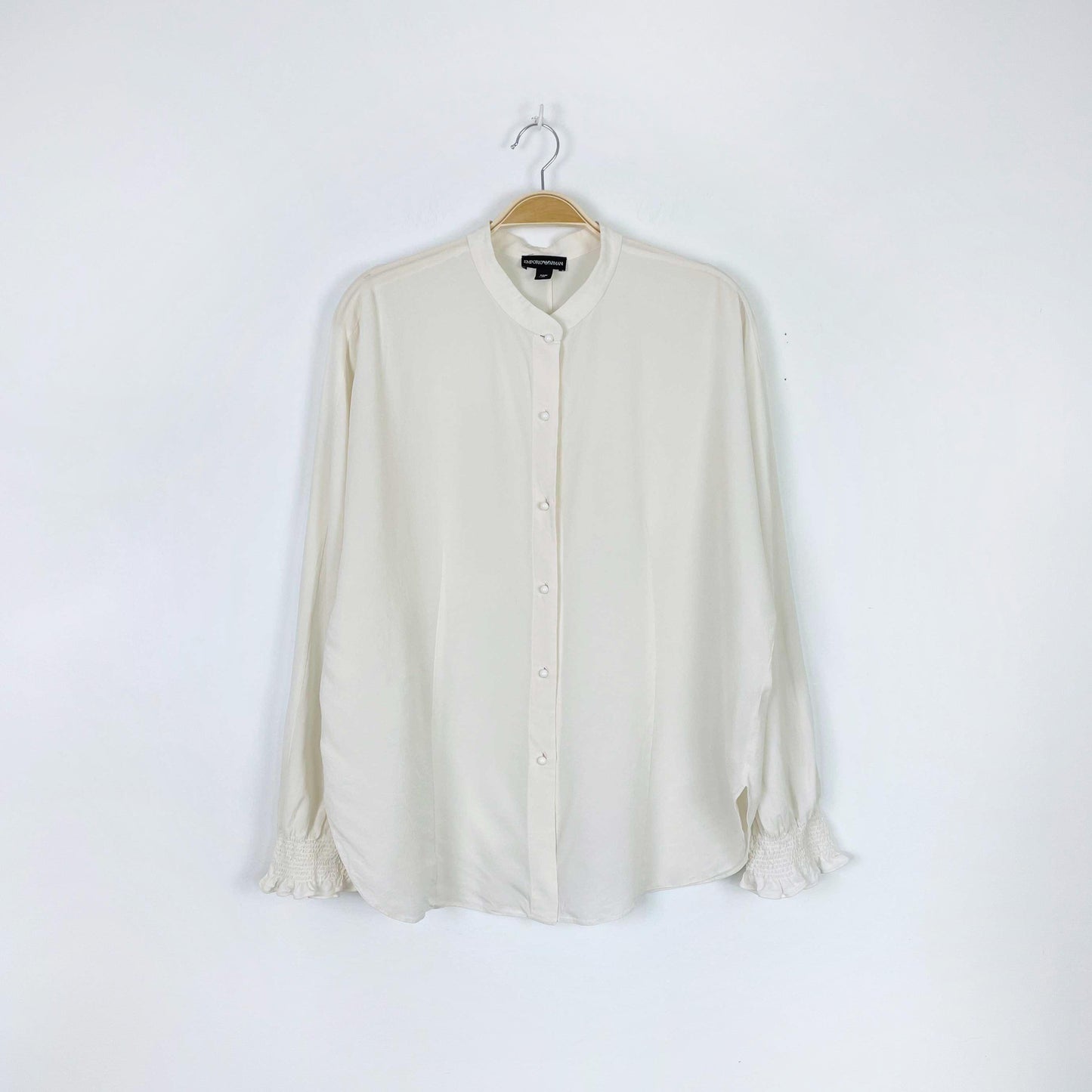 emporio armani cream silk crepe blouse