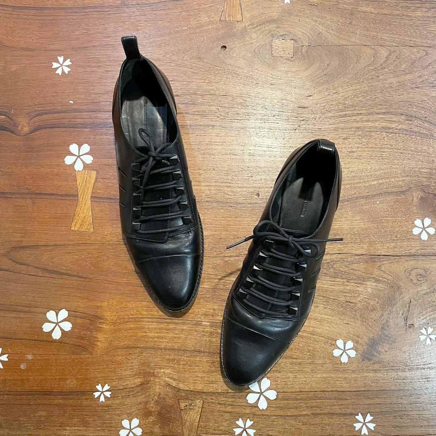 alexander wang lace up cut out leather loafers - size 41