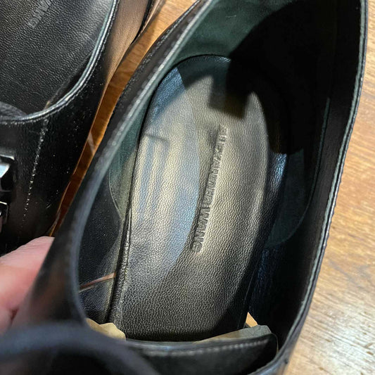alexander wang lace up cut out leather loafers - size 41