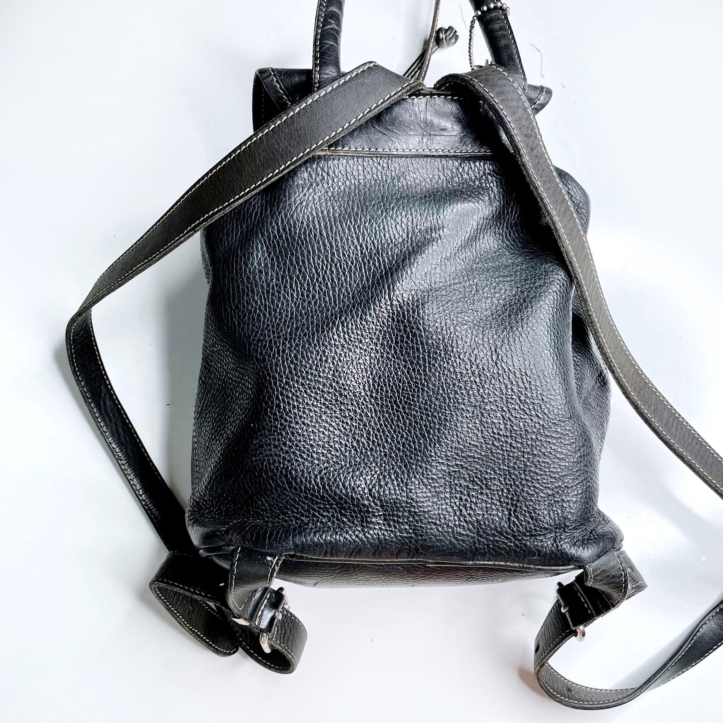 vintage 90s roots mini pebbled leather backpack