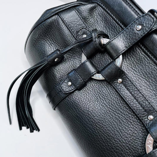 bally chona pebbled leather boston satchel