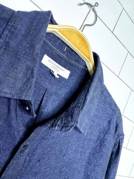 banana republic 100% linen full button shirt - good market thrift store
