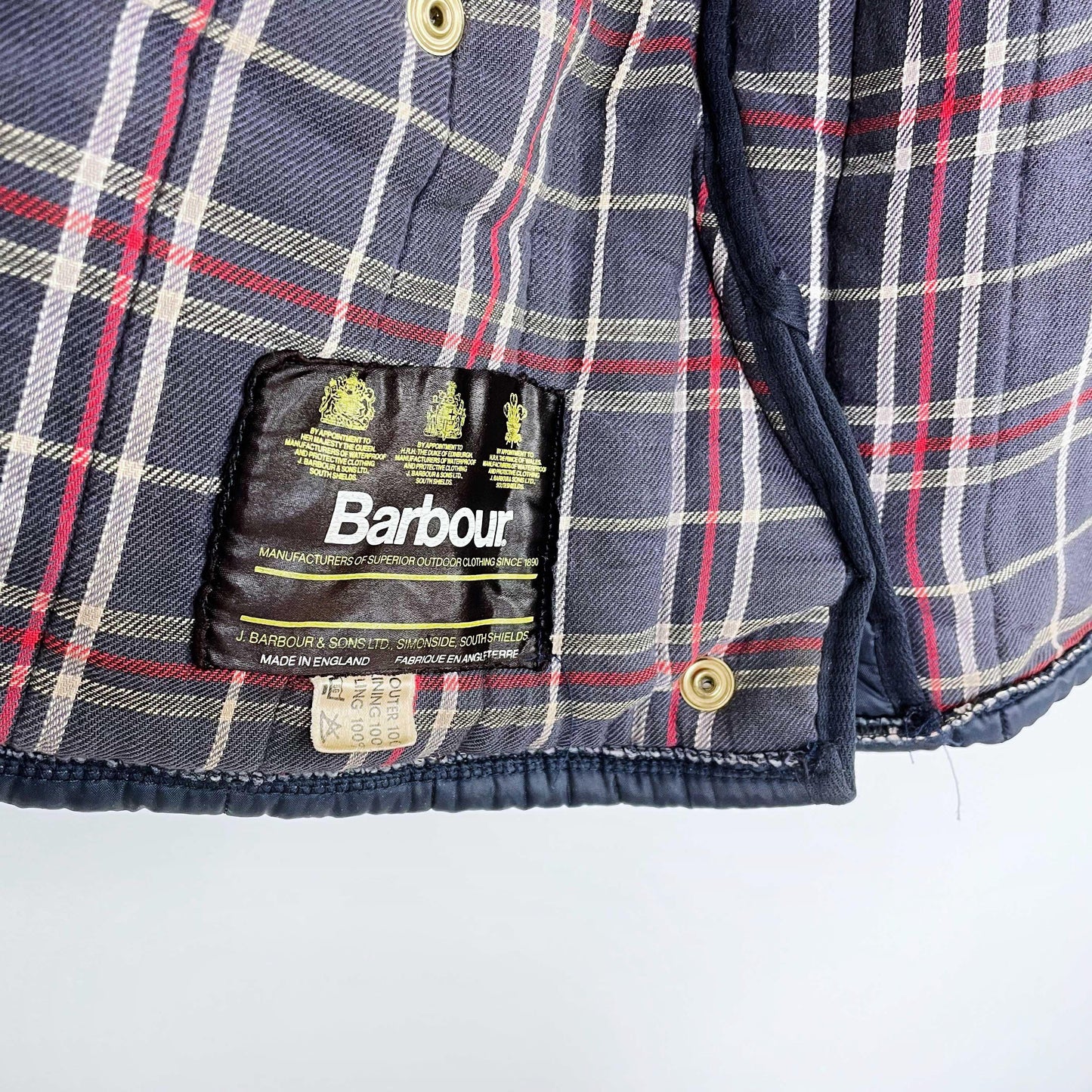 vintage barbour quilted liner barn coat
