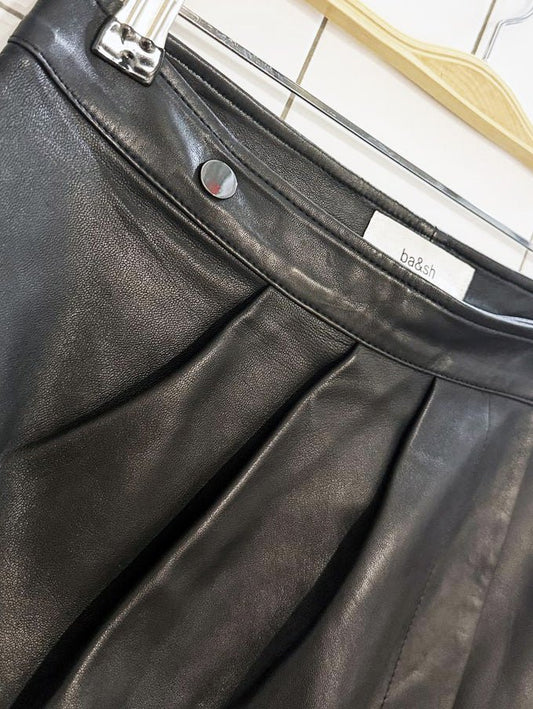 ba&sh leana butter leather wrap mini skirt - good market thrift store