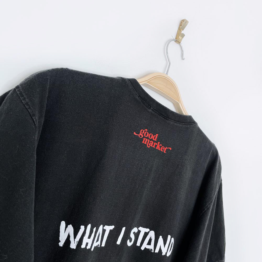 vintage 90s simply basic x earth activist 1/4 button tee