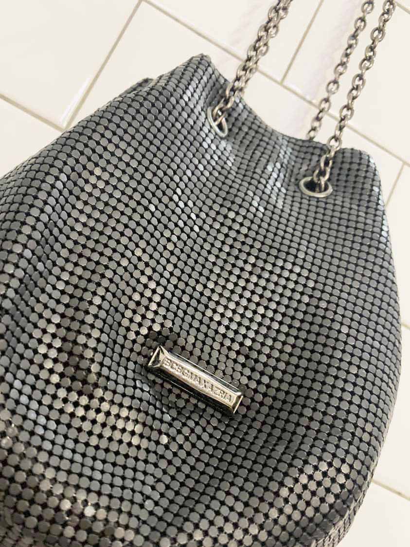 bcbg maxazria chain link mesh pouch shoulder bag - good market thrift store