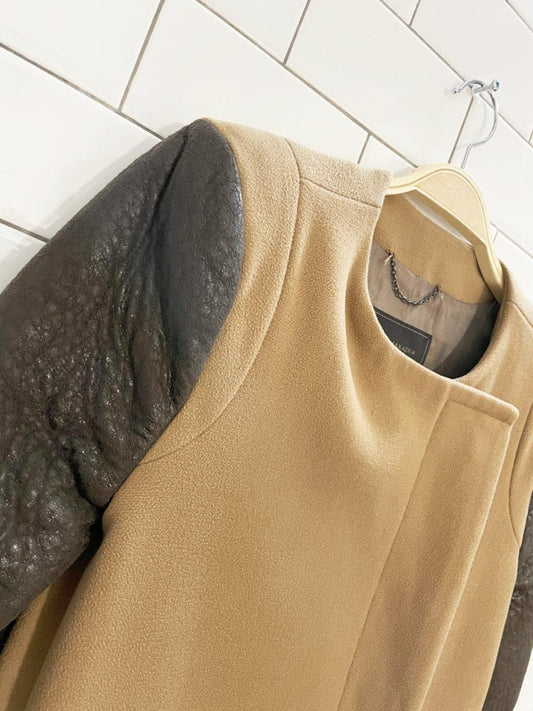 bcbg maxazria genova strong shoulder two - tone jacket - good market thrift store