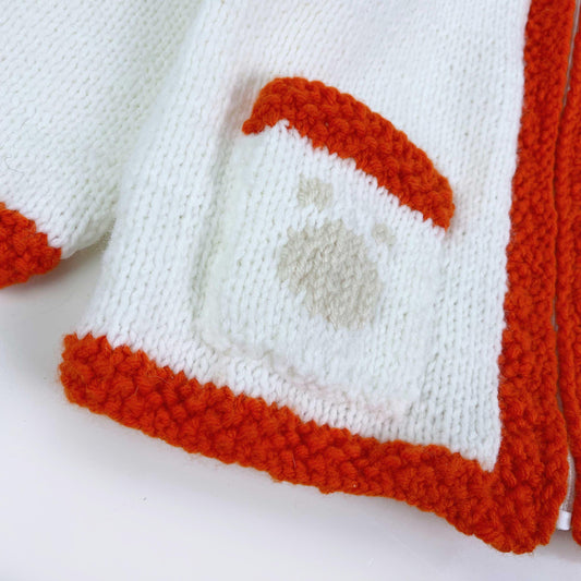 hand-knit bear cardigan with ears