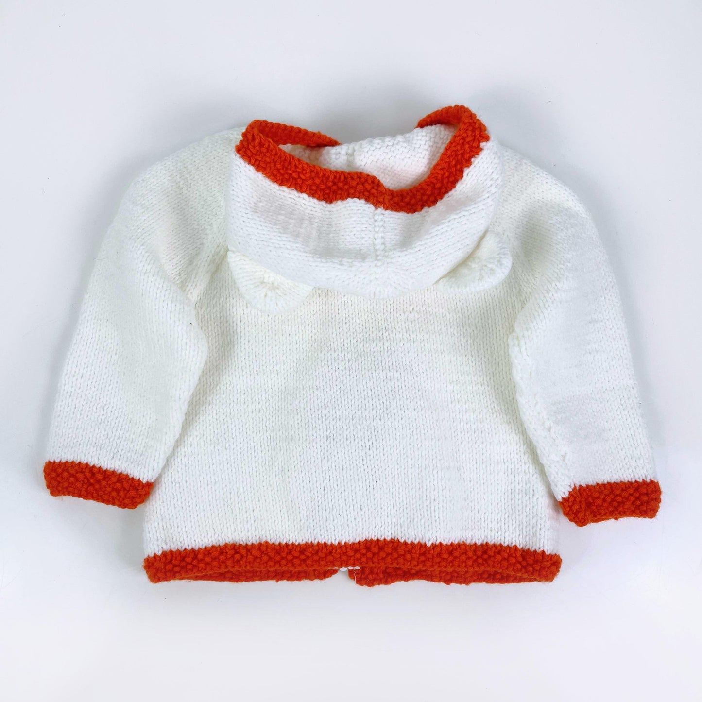 hand-knit bear cardigan with ears