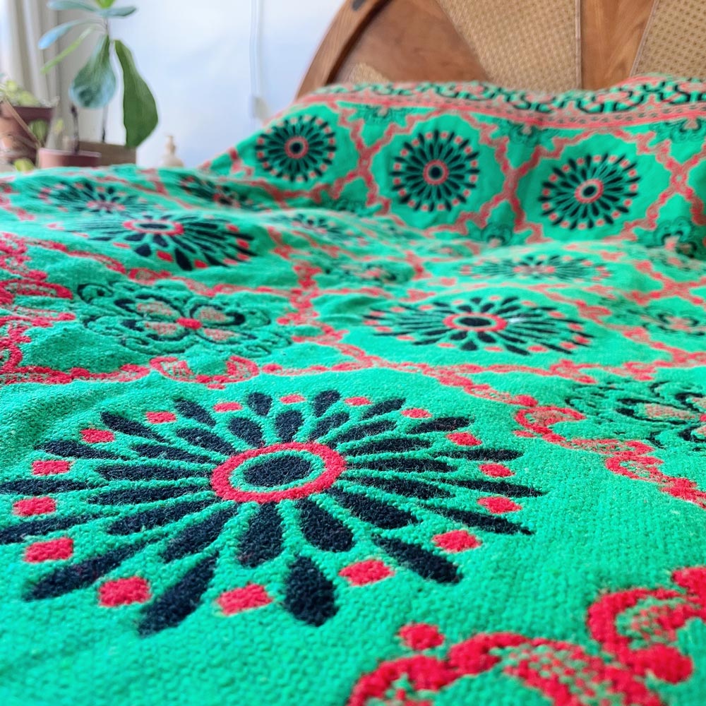 vintage 60s abruzzese italian hand woven blanket