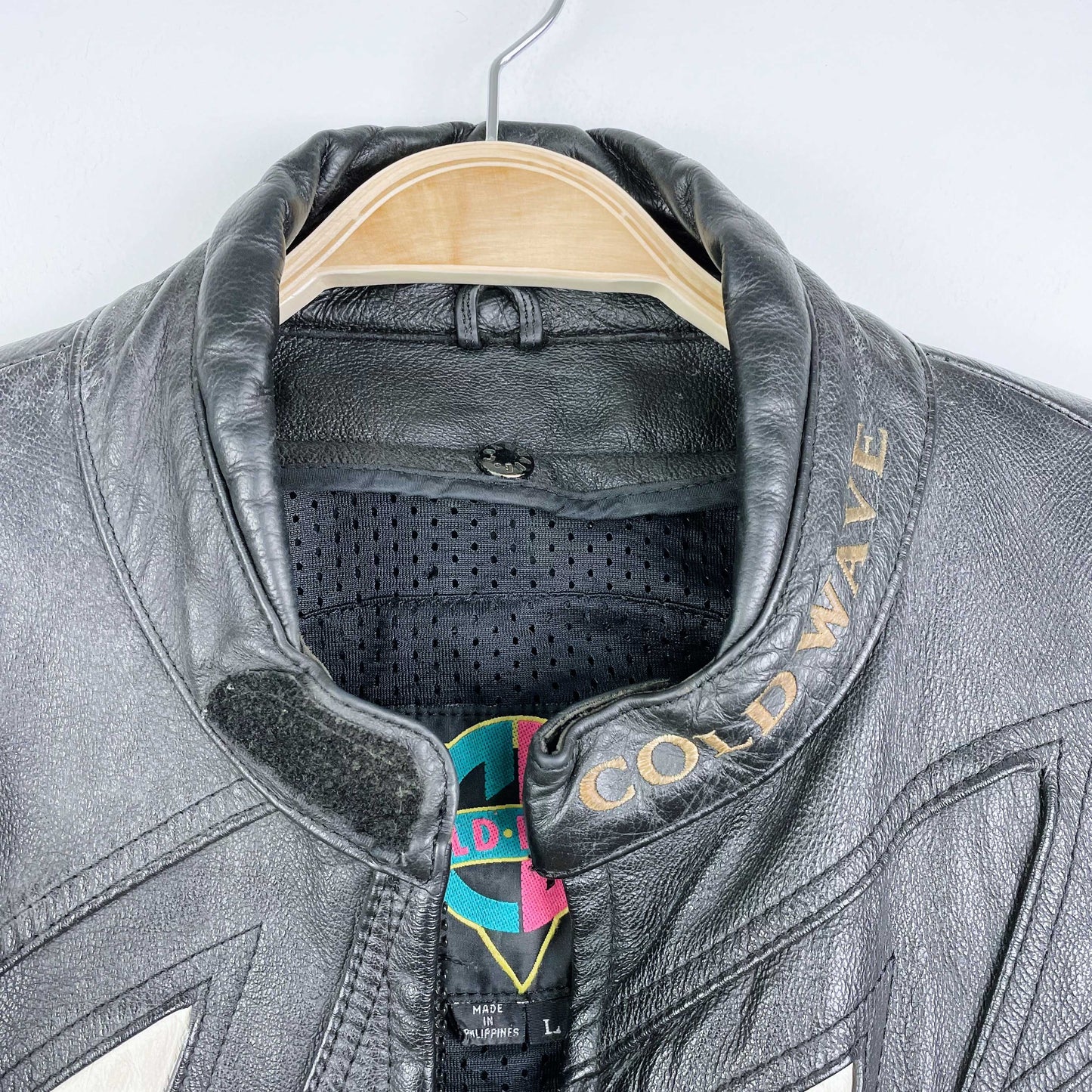 vintage 80s coldwave checkerboard bolt moto jacket