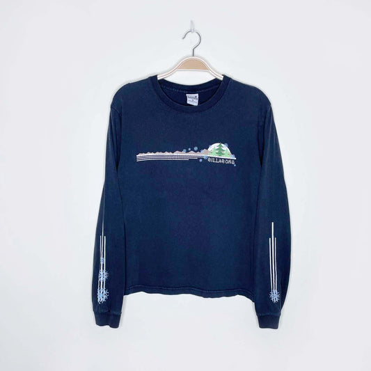 vintage y2k billabong winter scene long sleeve - size medium