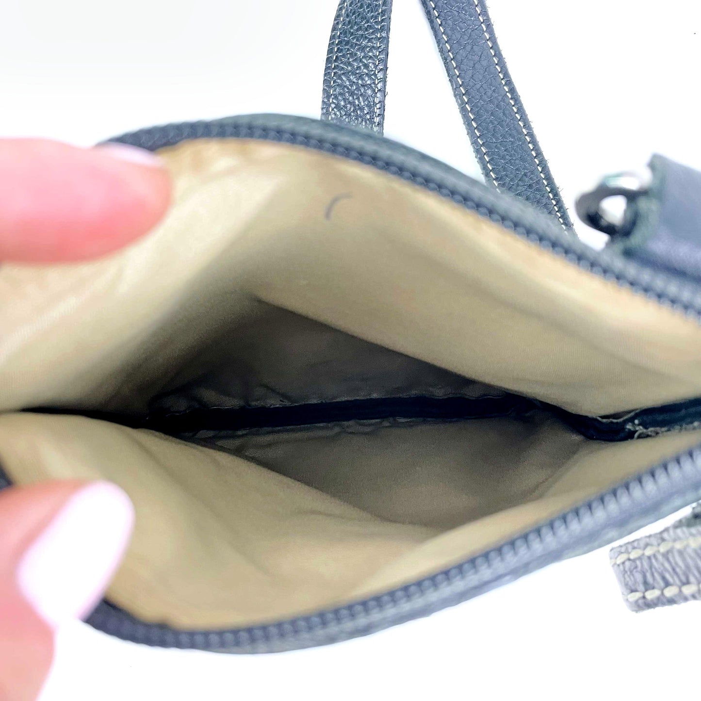 vintage roots pebbled leather villager bag