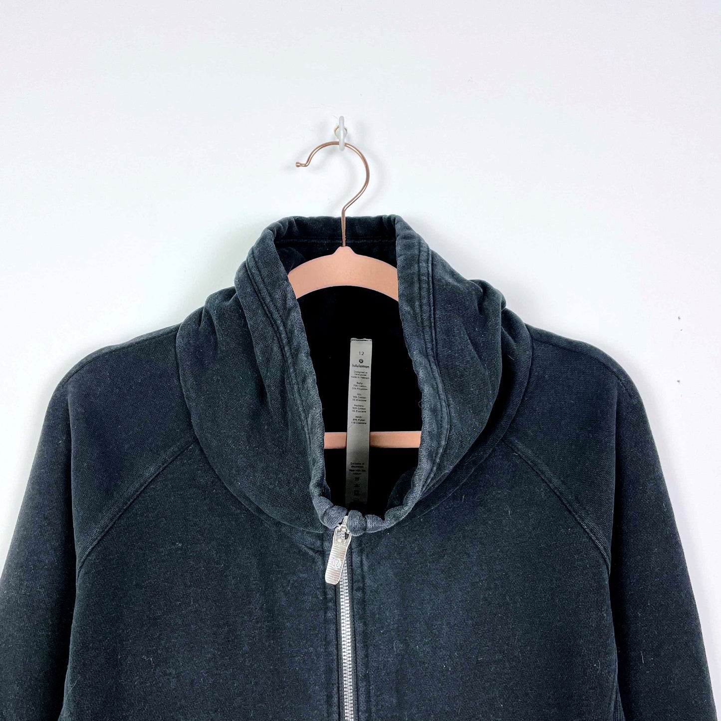 lululemon full zip quilted sweatshirt cardigan - size 12