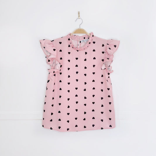 collection by zoezele ruffled heart blouse