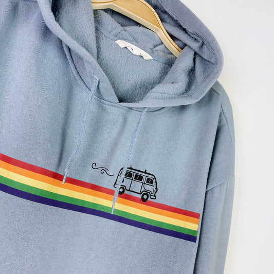 bluenotes rainbow bus cropped hoodie