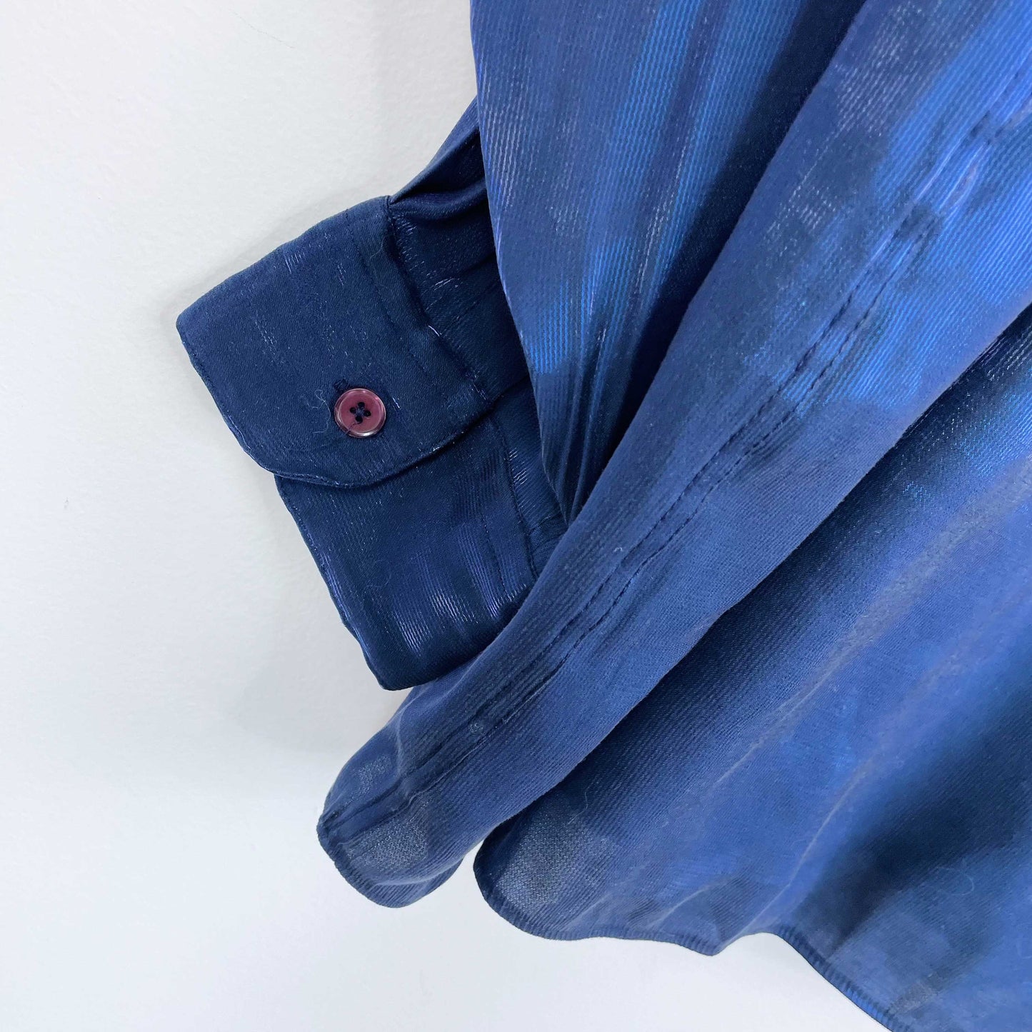 vintage positano chemise blue metallic shirt