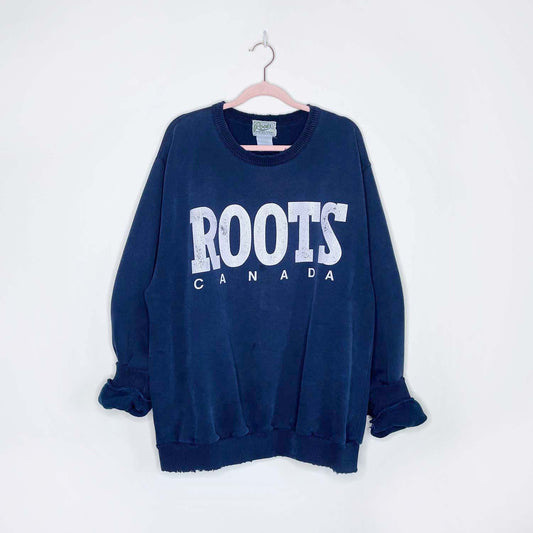 vintage 90s roots nameplate crewneck - size xl