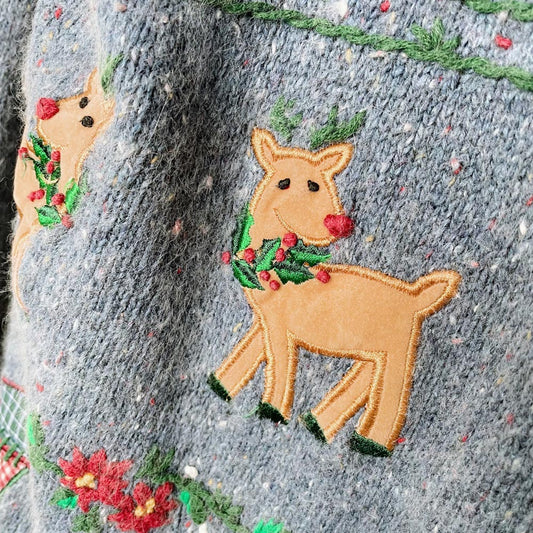 vintage victoria jones angora holiday knit full zip hoodie