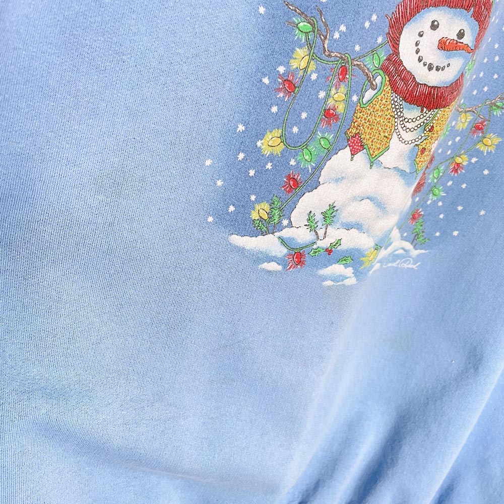 vintage 00s carroll reed snowman graphic crew